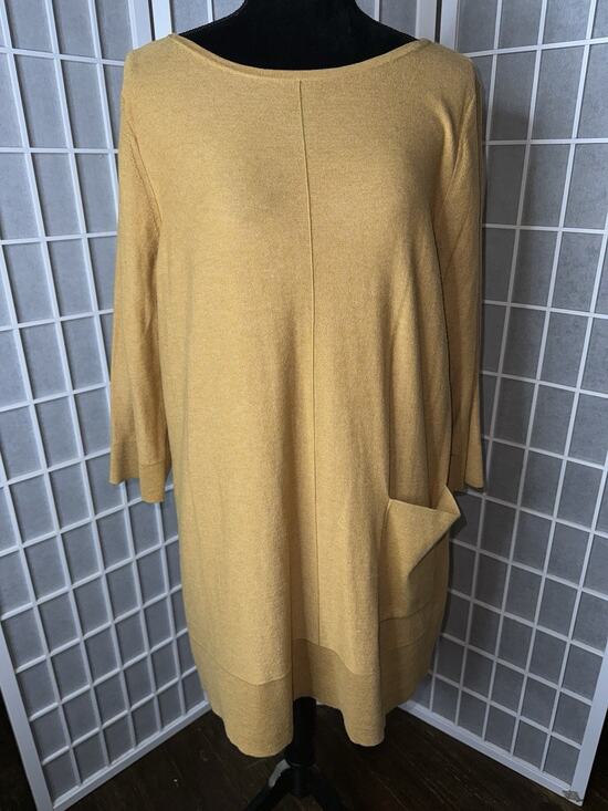 J. Jill Tops - J.Jill Wearever Collection Blouse Mustard Yellow Cotton Blend Stretch Large